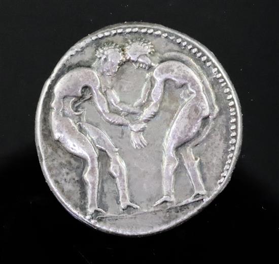 Ancient Coins, Pamphylia, Aspendos AR Stater, c.420-350 BC, 10.8g, 21mm, GVF with attractive toning